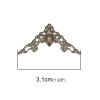 Picture of Iron Based Alloy Filigree Stamping Embellishments Triangle Gunmetal Flower Vine 31mm(1 2/8") x 16mm( 5/8"), 30 PCs