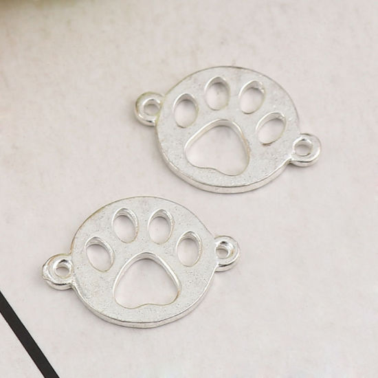 Image de Connecteurs en Alliage de Zinc Patte de Chien Doré Rond 16mm x 12mm, 20 Pcs