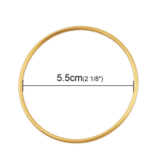 ステンレス鋼 バングル 金メッキ 円形 18.5cm 長さ、 1 個 の画像