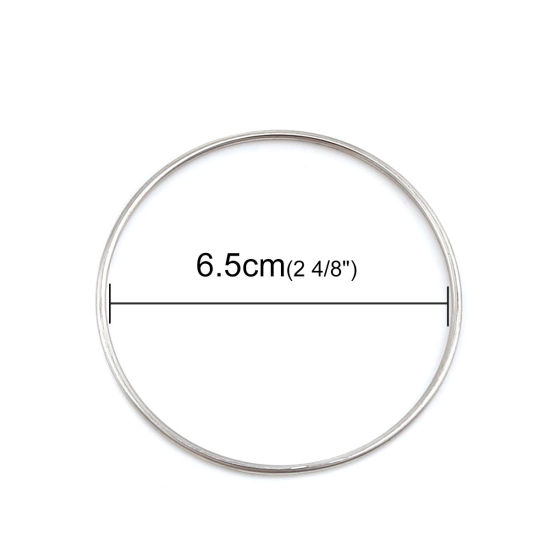 ステンレス鋼 バングル シルバートーン 円形 22cm 長さ、 1 個 の画像