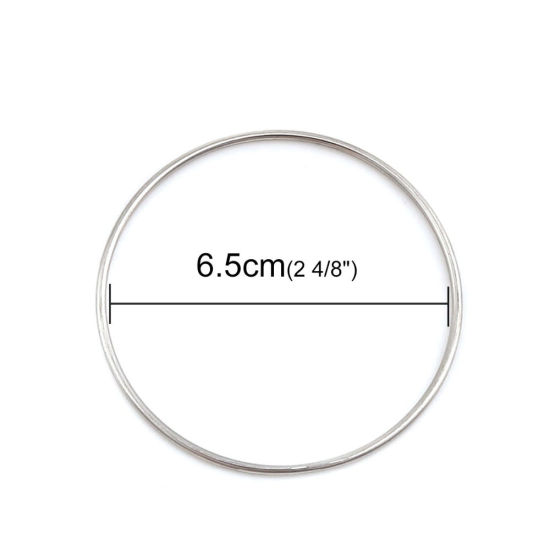 ステンレス鋼 バングル シルバートーン 円形 22cm 長さ、 1 個 の画像
