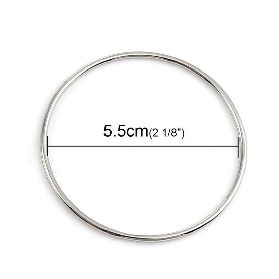 ステンレス鋼 バングル シルバートーン 円形 18.5cm 長さ、 1 個 の画像