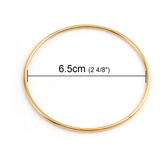 ステンレス鋼 バングル 金メッキ 円形 22cm 長さ、 1 個 の画像