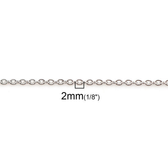 Image de Colliers En Gros Argent Mat en 304 Acier Inoxydable, Chaîne Maille Forçat, Unisexe Élégant Minimaliste Cadeau Bijoux pour Détaillants 44cm long, Taille de la Chaîne: 1.6mm, 5 Pièces