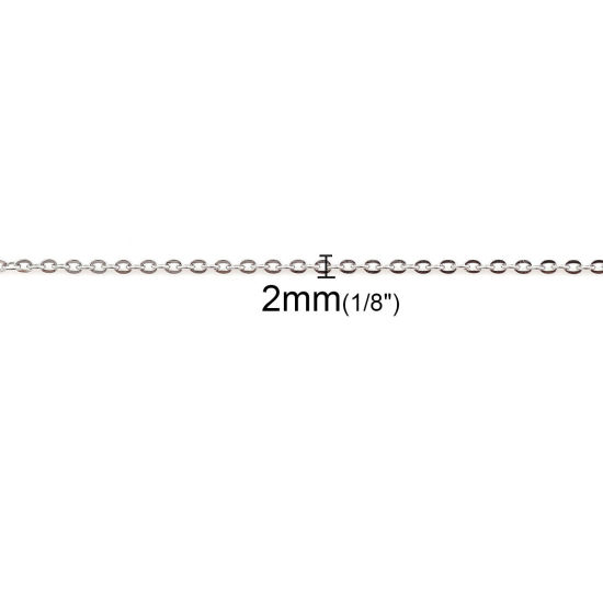 Image de Colliers En Gros Argent Mat en 304 Acier Inoxydable, Chaîne Maille Forçat, Unisexe Minimaliste Cadeau Bijoux pour Détaillants 44cm long, Taille de la Chaîne: 2x2mm, 5 Pièces