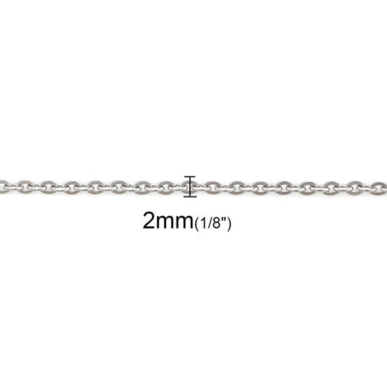 Image de Colliers En Gros Argent Mat en 304 Acier Inoxydable, Chaîne Maille Forçat, Unisexe Minimaliste Cadeau Bijoux pour Détaillants 43.5cm long, Taille de la Chaîne: 3x2mm, 5 Pièces