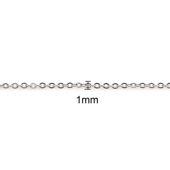 Image de Colliers En Gros Argent Mat en 304 Acier Inoxydable, Chaîne Maille Forçat, Unisexe Élégant Minimaliste Cadeau Bijoux pour Détaillants 44cm long, Taille de la Chaîne: 1mm, 5 Pièces