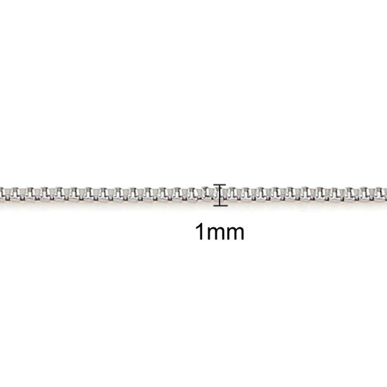 Image de Colliers En Gros Argent Mat en 304 Acier Inoxydable, Chaîne Maille Vénitienne, Unisexe Élégant Minimaliste Cadeau Bijoux pour Détaillants 44cm long, Taille de la Chaîne: 1mm, 5 Pièces