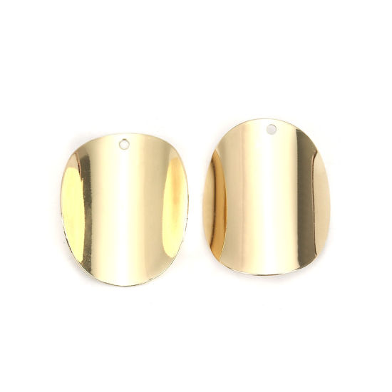 Image de Breloques en Alliage de Zinc Courbe Rond Doré 25mm x 20mm, 10 Pcs