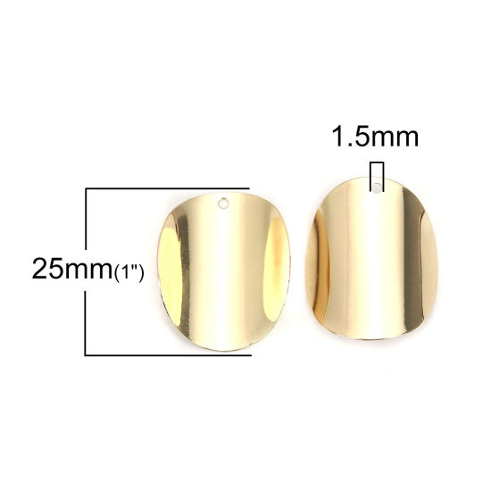 Image de Breloques en Alliage de Zinc Courbe Rond Doré 25mm x 20mm, 10 Pcs