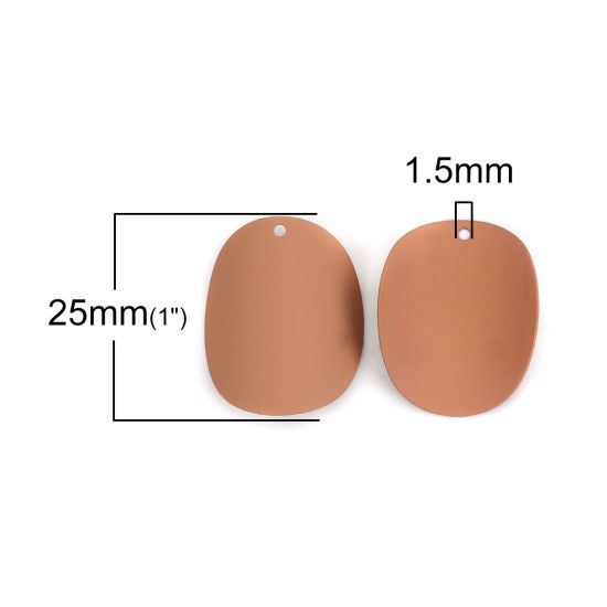Image de Breloques en Alliage de Zinc Courbe Rond Café 25mm x 20mm, 10 Pcs