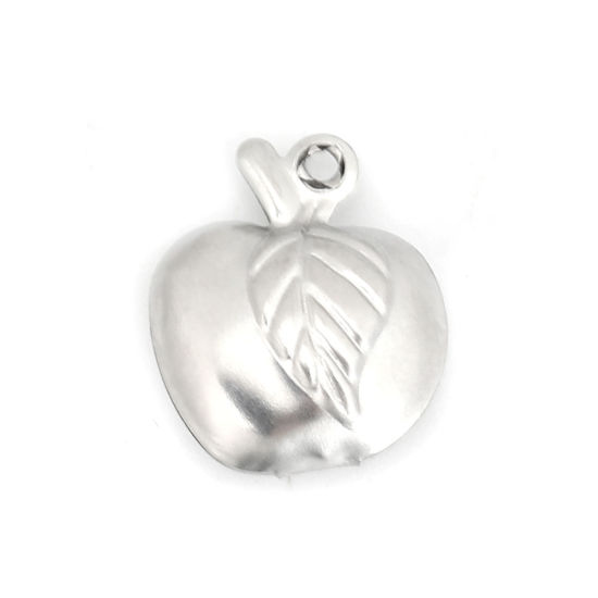 Immagine di 316 Acciaio inossidabile Charms Mela Tono Argento 13mm x 11mm, 20 Pz