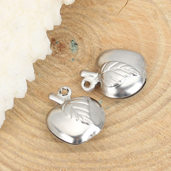 Immagine di 316 Acciaio inossidabile Charms Mela Tono Argento 13mm x 11mm, 20 Pz