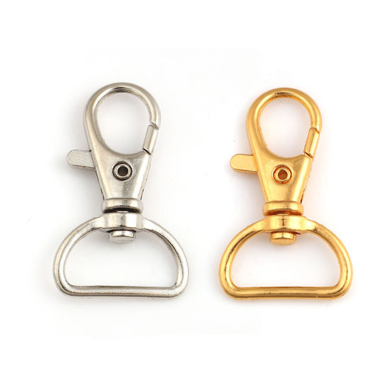 Image de Porte-Clés en Alliage de Fer Argent Mat 40mm x 24mm, 10 Pcs