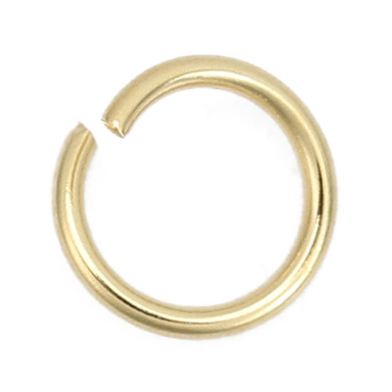 Immagine di 100 Pz 6mm Dia, 0.8mm(20 misura) 304 Acciaio Inossidabile Aperto Stile Anello di Salto Oro Placcato Tondo