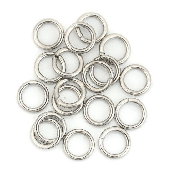Image de 50 Pcs 11mm Dia, 1.8mm(taille 13) Anneaux de Jonction pour la Fabrication de Bijoux Ouvert en 304 Acier Inoxydable Argent Mat Rond