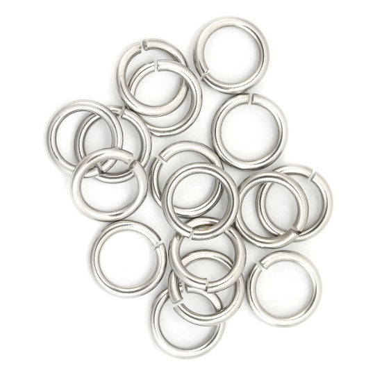 50 個 13mm 直径、 2mm（12号） 304ステンレス鋼 丸カン 丸カン シルバートーン 円形 の画像