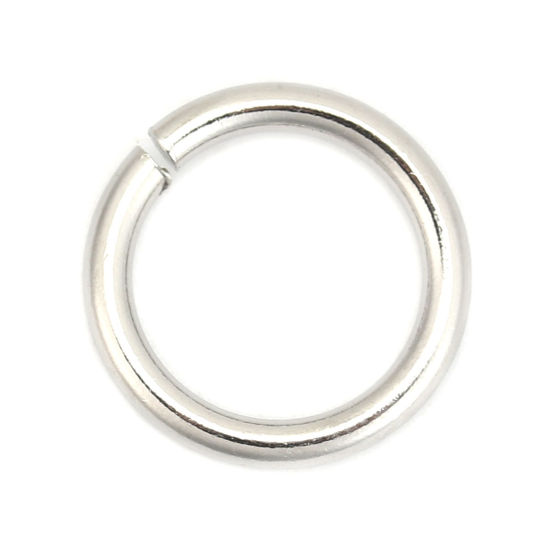 Image de 50 Pcs 15mm Dia, 2mm(taille 12) Anneaux de Jonction pour la Fabrication de Bijoux Ouvert en 304 Acier Inoxydable Argent Mat Rond