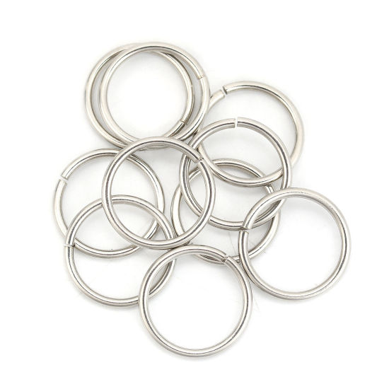 Image de 20 Pcs 22mm Dia, 2mm(taille 12) Anneaux de Jonction pour la Fabrication de Bijoux Ouvert en 304 Acier Inoxydable Argent Mat Rond