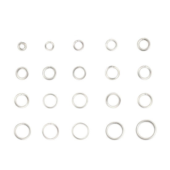 Image de 20 Pcs 22mm Dia, 2mm(taille 12) Anneaux de Jonction pour la Fabrication de Bijoux Ouvert en 304 Acier Inoxydable Argent Mat Rond