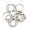 Picture of 20 PCs 20mm Dia., 2mm(12 gauge) 304 Stainless Steel Open Jump Rings Findings For Jewelry Making Silver Tone Round