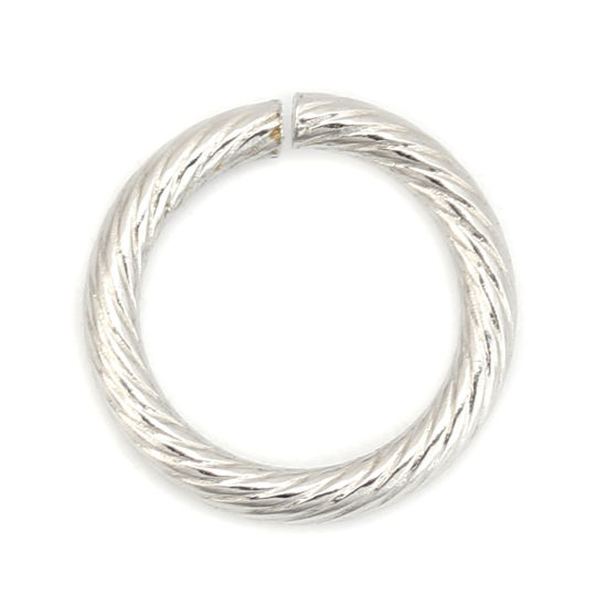 Image de 20 Pcs 15mm Dia, 2mm(taille 12) Anneaux de Jonction pour la Fabrication de Bijoux Ouvert en 304 Acier Inoxydable Argent Mat Rond