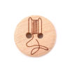Picture of Wood Sewing Buttons Scrapbooking Two Holes Round Natural Bobbin 15mm( 5/8") Dia., 100 PCs