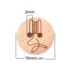 Picture of Wood Sewing Buttons Scrapbooking Two Holes Round Natural Bobbin 15mm( 5/8") Dia., 100 PCs