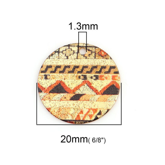 Image de Breloques Peinture en Émail en Alliage de Zinc Rond Doré Multicolore Amas Stellaire  20mm Dia, 10 Pcs