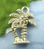 Picture of 40PCs Antique Silver Color Coconut Palm Charms Pendants 18x13mm