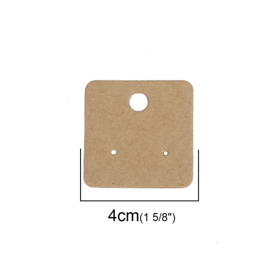 Picture of Paper Jewelry Display Card Square Light Coffee 40mm x 40mm, 100 Sheets