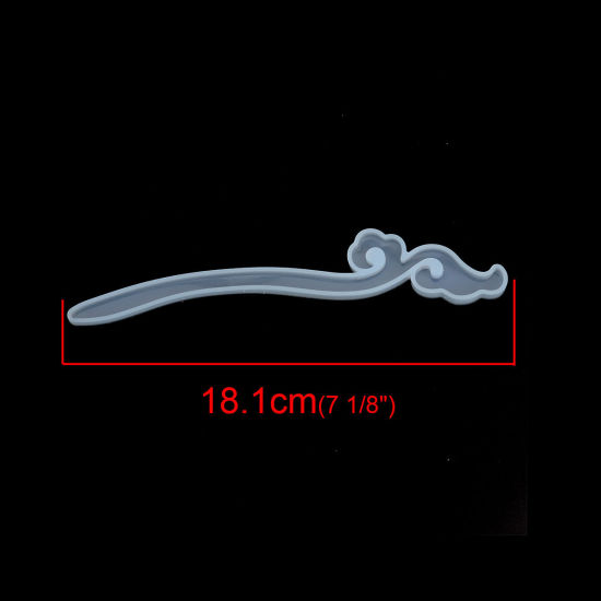 Bild von Silikon Gießform Haarnadel Weiß 18.1cm x 2.8cm, 2 Stück