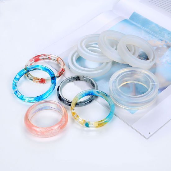 Image de Moule en Silicone Bracelet Blanc 8.1cm Dia., 2 Pcs