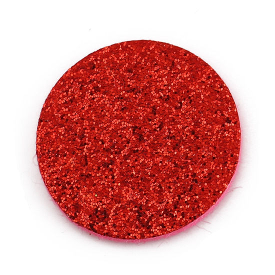 Picture of Nonwovens Felt Oil Diffuser Pads Round Red Glitter 23mm Dia., 20 PCs