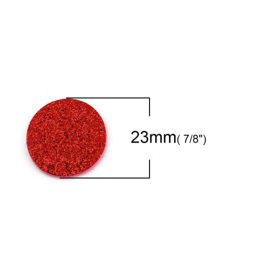 Picture of Nonwovens Felt Oil Diffuser Pads Round Red Glitter 23mm Dia., 20 PCs