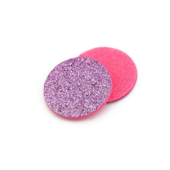 Picture of Nonwovens Felt Oil Diffuser Pads Round Mauve Glitter 23mm Dia., 20 PCs