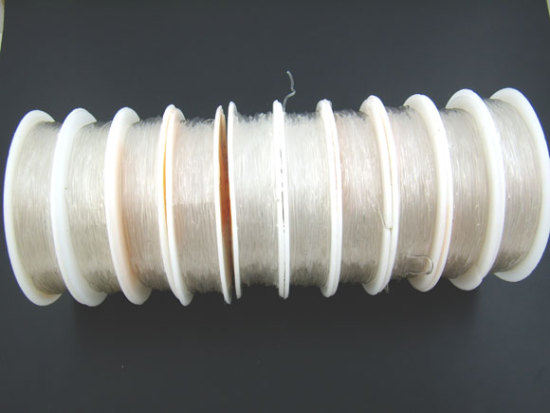 Image de Cordon/Fil Elastique en Nylon Transparent 0.8mm, 10 Rouleaux (Env. 10 M/Rouleau)