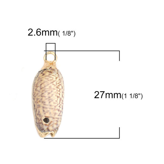 シェル チャーム 巻き貝 白 27mm x 11mm、 3 個 の画像