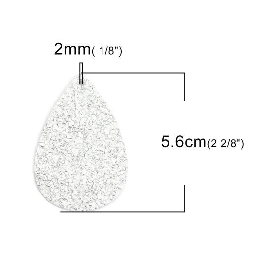 Immagine di PU Ciondoli Goccia Argento 5.6cm x 3.7cm, 10 Pz