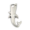 Picture of 40 PCs Zinc Based Alloy Ocean Jewelry Pendants Antique Silver Color Shark Animal 30mm x 17mm