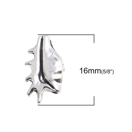 Picture of Zinc Based Alloy Ocean Jewelry Beads Dolphin Animal Antique Silver Color 18mm x 13mm, Hole: Approx 1.2mm, 50 PCs