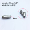 Picture of 304 Stainless Steel Casting Magnetic Clasps Barrel Silver Tone 22mm x 8mm, 1 Piece