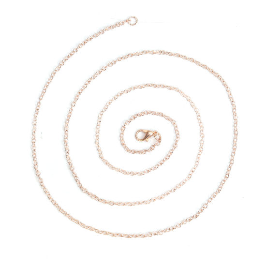 Imagen de Hierro Cable Cadena Cruz Collares Oro Rosa 77cm longitud, 1 Juego ( 12 Unidades/Paquete)