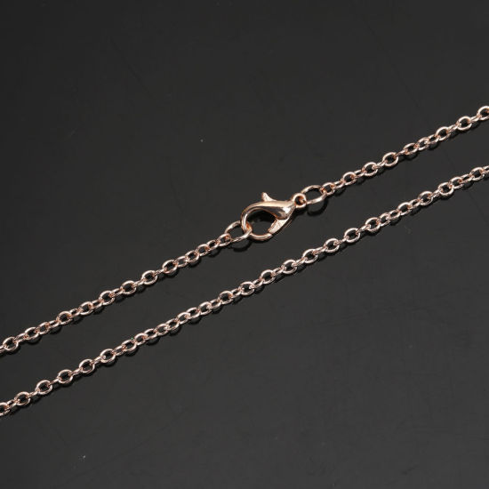 Imagen de Hierro Cable Cadena Cruz Collares Oro Rosa 77cm longitud, 1 Juego ( 12 Unidades/Paquete)