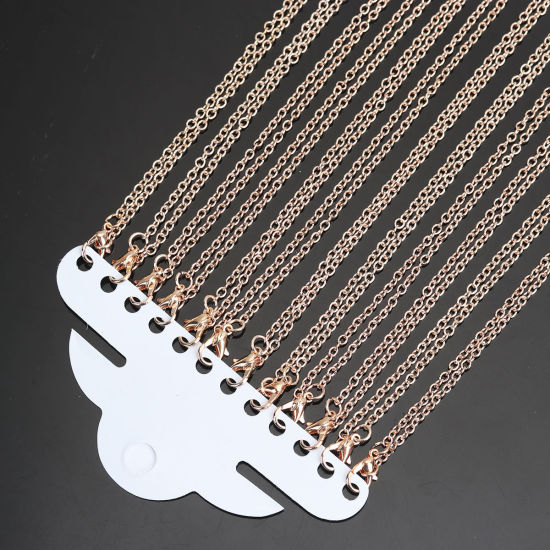 Imagen de Hierro Cable Cadena Cruz Collares Oro Rosa 77cm longitud, 1 Juego ( 12 Unidades/Paquete)