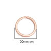 Picture of Iron Based Alloy Keychain & Keyring Rose Gold 20mm Dia, 20 PCs