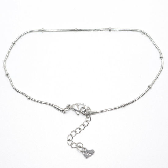 Image de Chaînes de Cheville en 304 Acier Inoxydable Argent Mat Rond 23.3cm Long, 1 Pièce