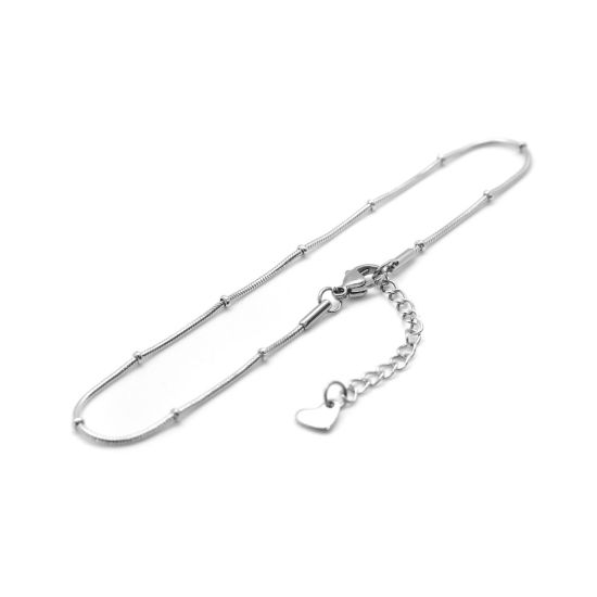 Image de Chaînes de Cheville en 304 Acier Inoxydable Argent Mat Rond 23.3cm Long, 1 Pièce
