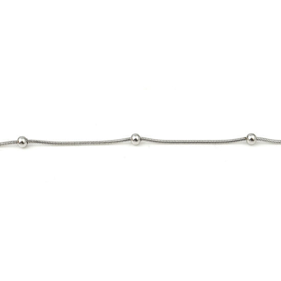 Image de Chaînes de Cheville en 304 Acier Inoxydable Argent Mat Rond 23.5cm Long, 1 Pièce