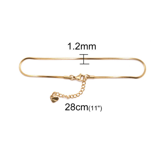 Image de 1 Pièce Chaînes de Cheville en 304 Acier Inoxydable Placage sous Vide Doré 23.3cm Long